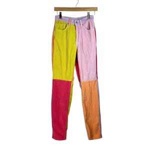 The Ragged Priest Zone Patchwork Cord Jeans Colorful Retro Size 24